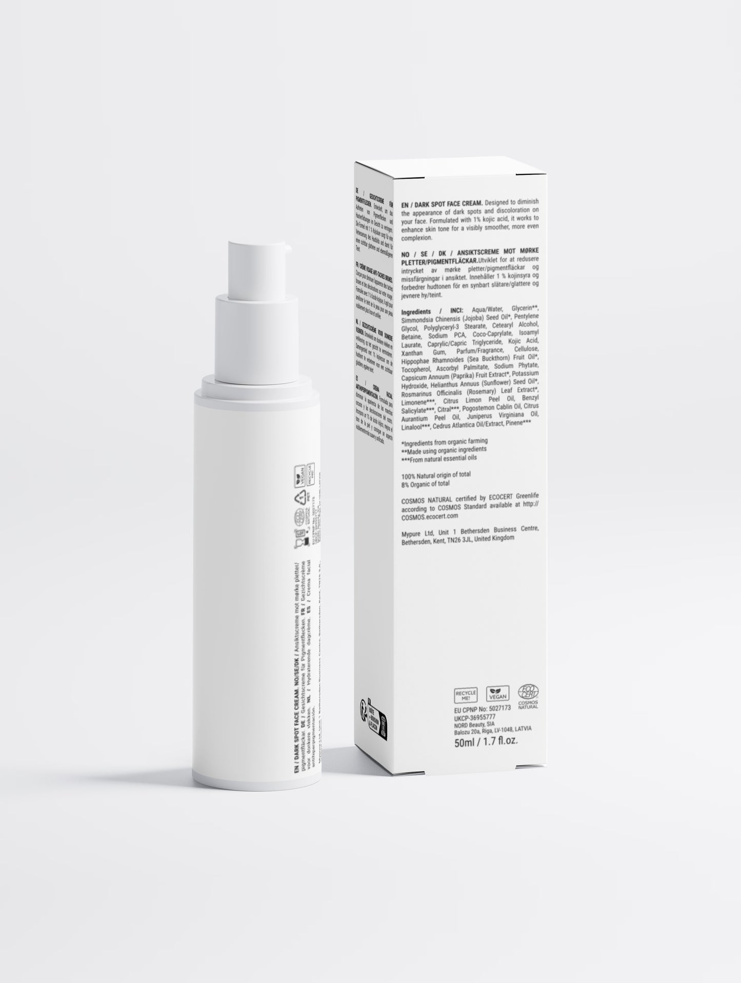 Anti-Pigment Gesichtscreme mit 1 % Kojisäure – gegen dunkle Flecken
