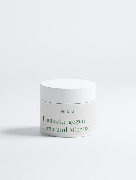 Tonmaske von Veltara gegen Poren & Mitesser – klärende Gesichtsmaske mit Tonerde