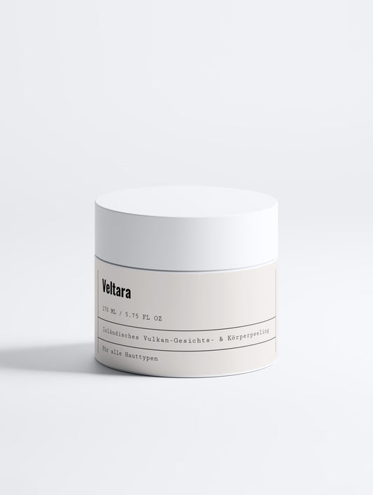 Isländisches Vulkan-Peeling von Veltara für Gesicht und Körper mit Vulkansand