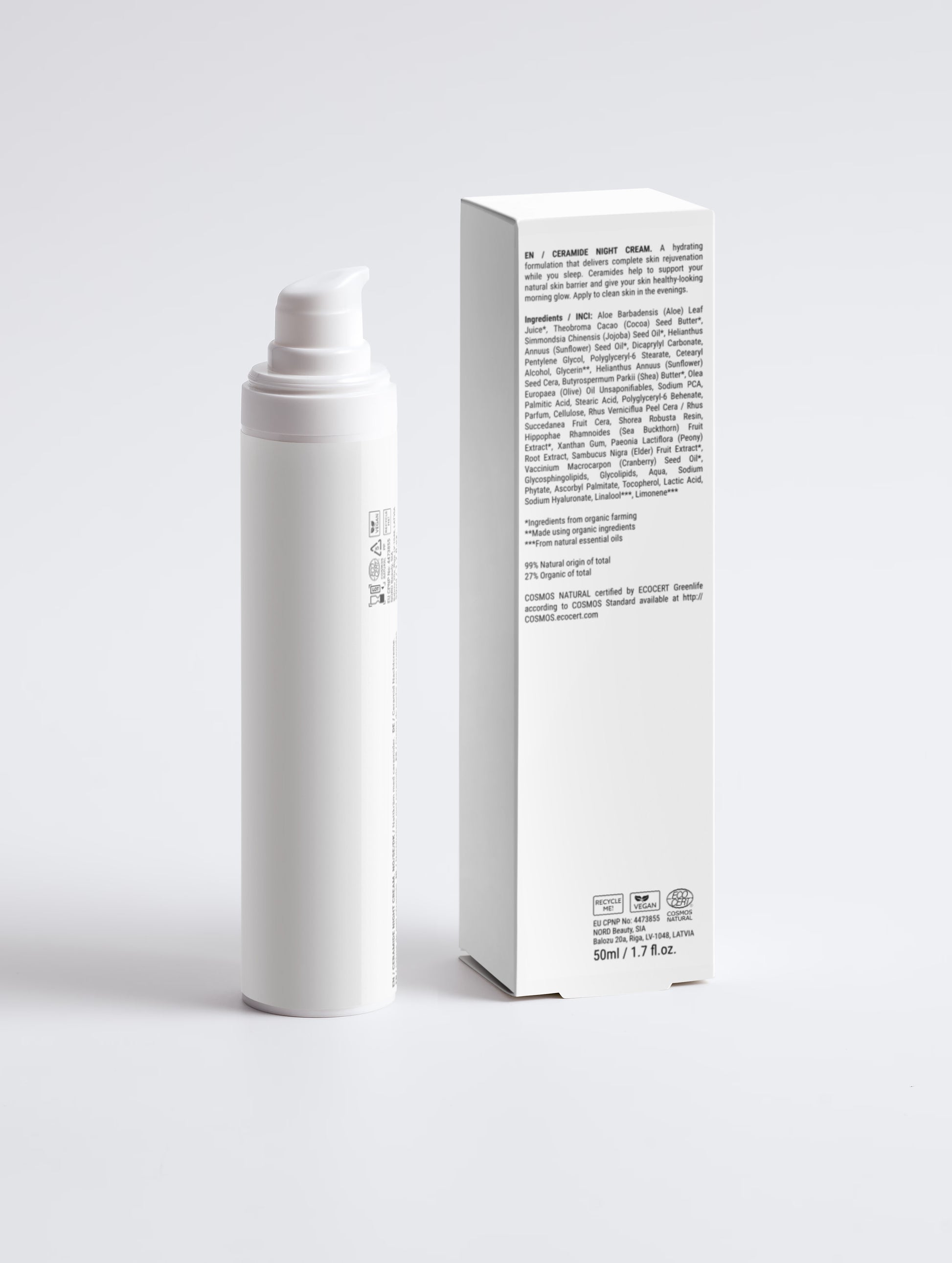 Ceramide Nachtcreme von Veltara – reichhaltige Textur für die Nacht