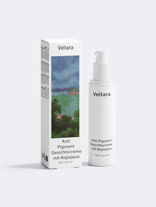 Anti-Pigment Gesichtscreme mit 1 % Kojisäure von Veltara gegen dunkle Flecken