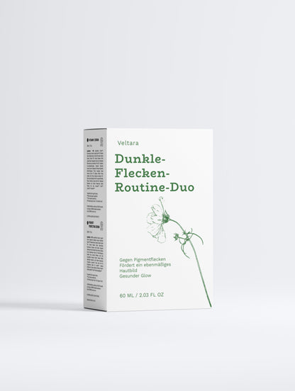 Anti-Pigment Routine Duo von Veltara – Serum & Creme Set gegen dunkle Flecken