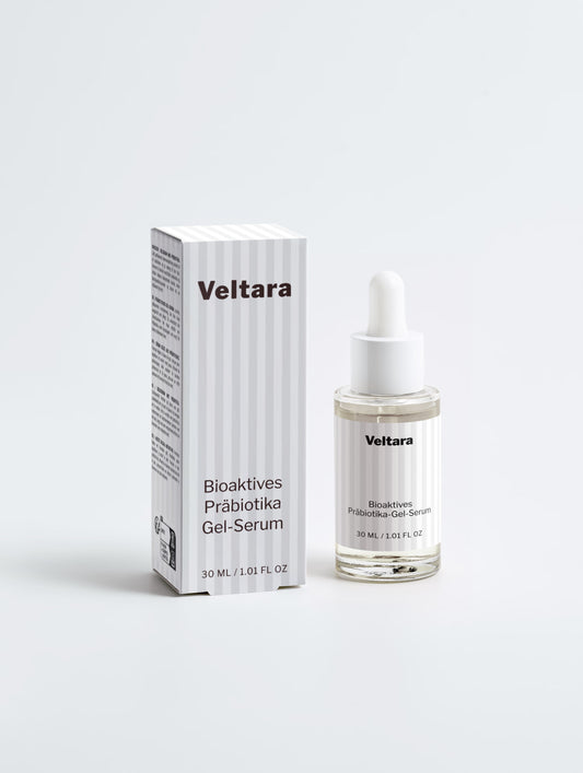 Präbiotisches Gel-Serum von Veltara stärkt die Hautbarriere und spendet Feuchtigkeit